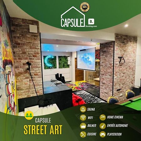 Capsule Street Art - Sauna- Jacuzzi - Playstation 5 - Billard - Netflix - Home Cinema - Terrasse دويه المظهر الخارجي الصورة