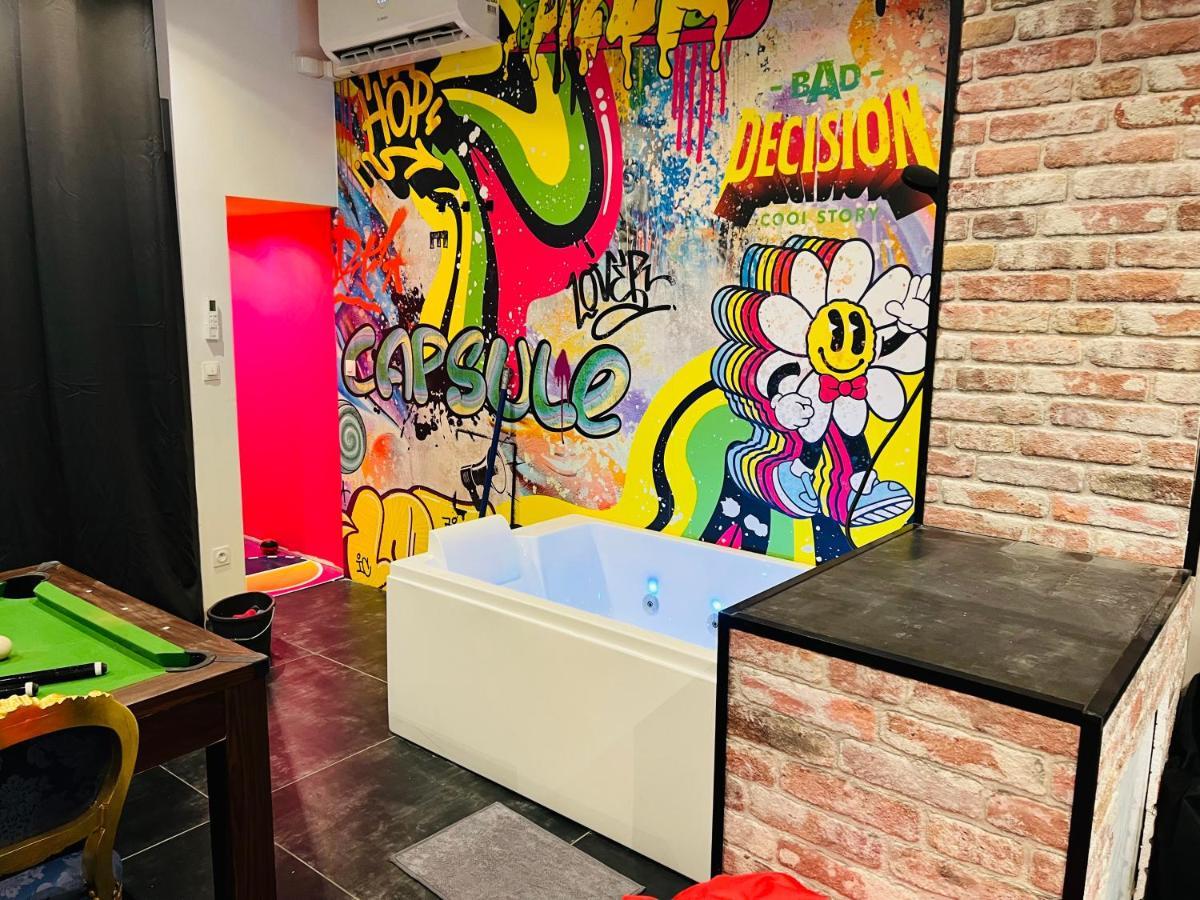 Capsule Street Art - Sauna- Jacuzzi - Playstation 5 - Billard - Netflix - Home Cinema - Terrasse دويه المظهر الخارجي الصورة
