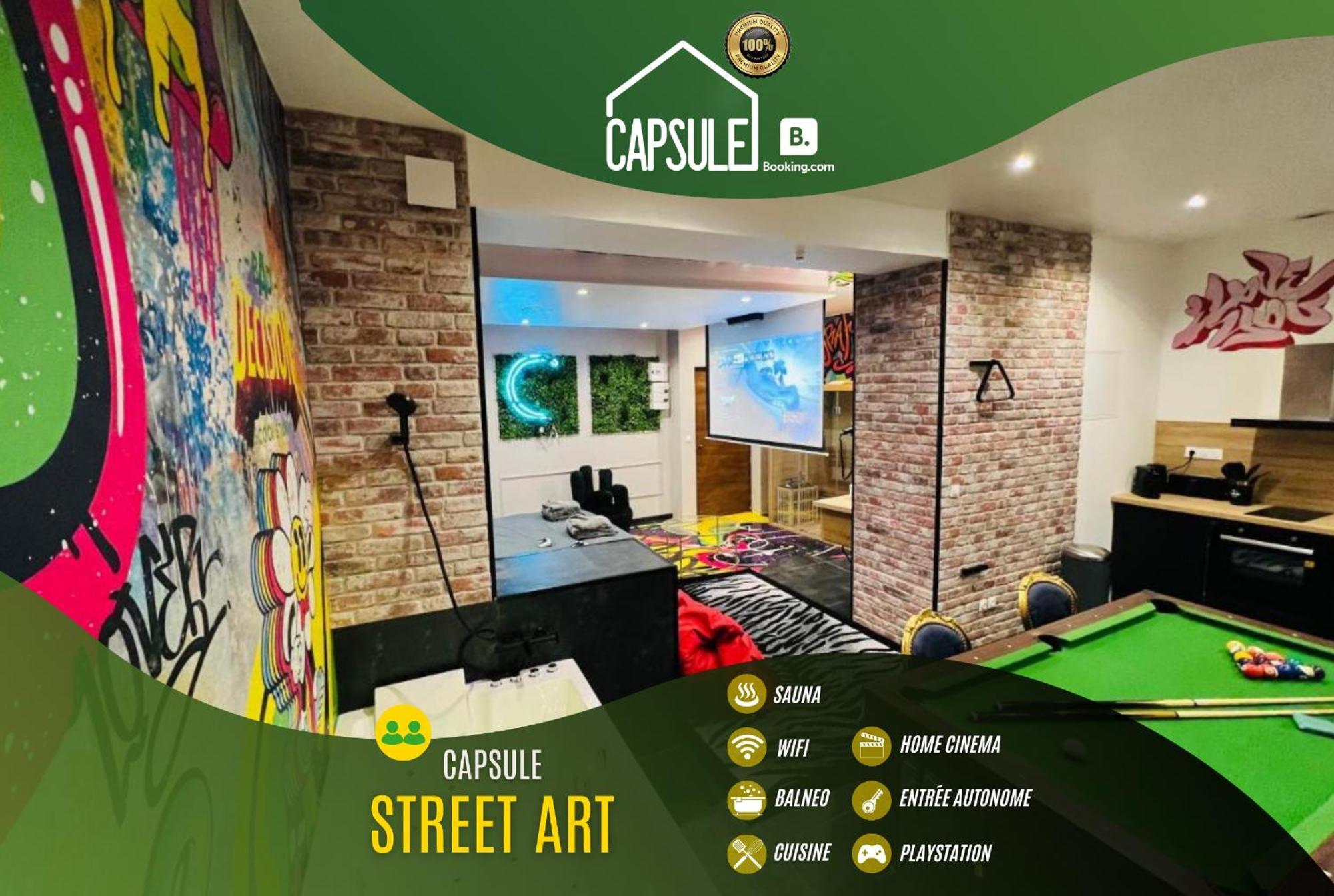 Capsule Street Art - Sauna- Jacuzzi - Playstation 5 - Billard - Netflix - Home Cinema - Terrasse دويه المظهر الخارجي الصورة